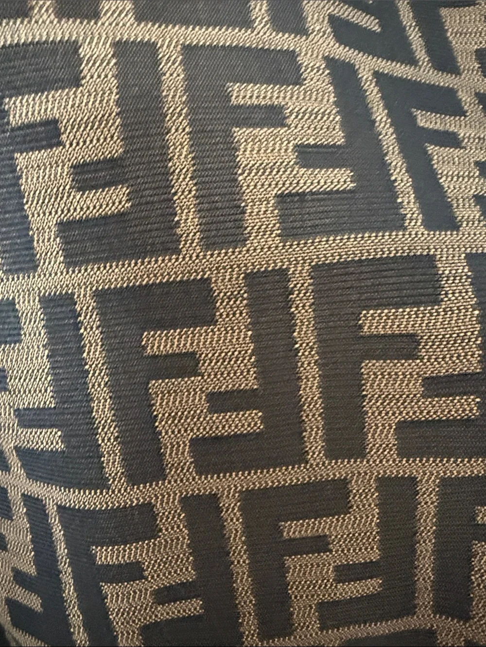 Fendi Brown Monogram Canvas Shoulder Bag with Logo Charm